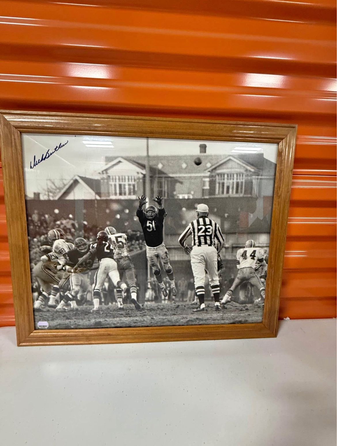 Dick Butkus signed 16x20 Photo professionally matted/27"x22" frame COA Perfect