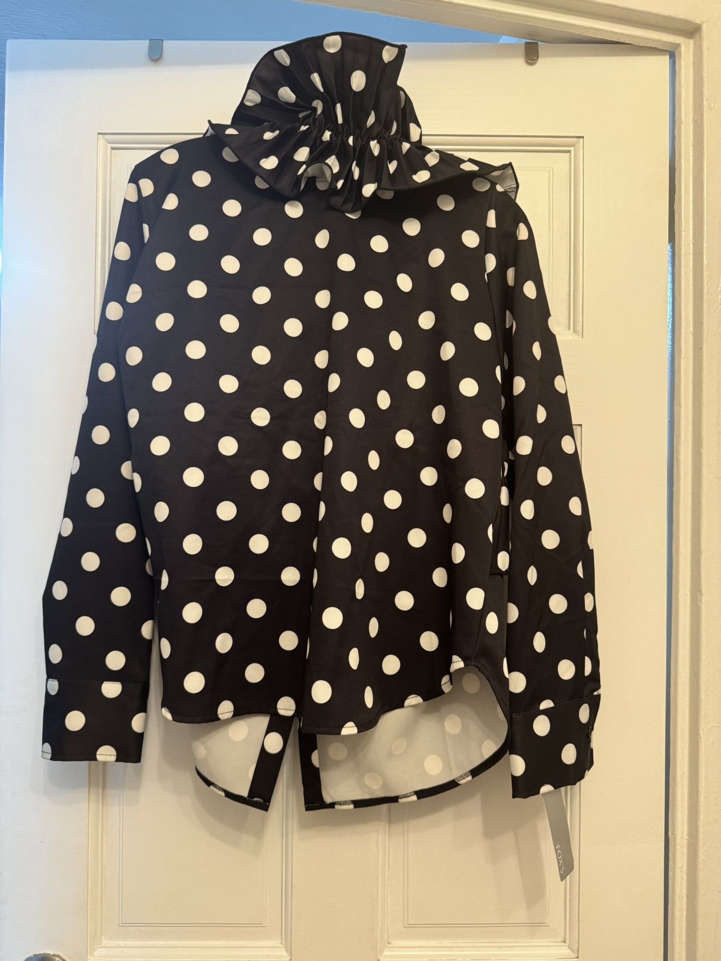 Bottom Down Back High Neck Dressy Top