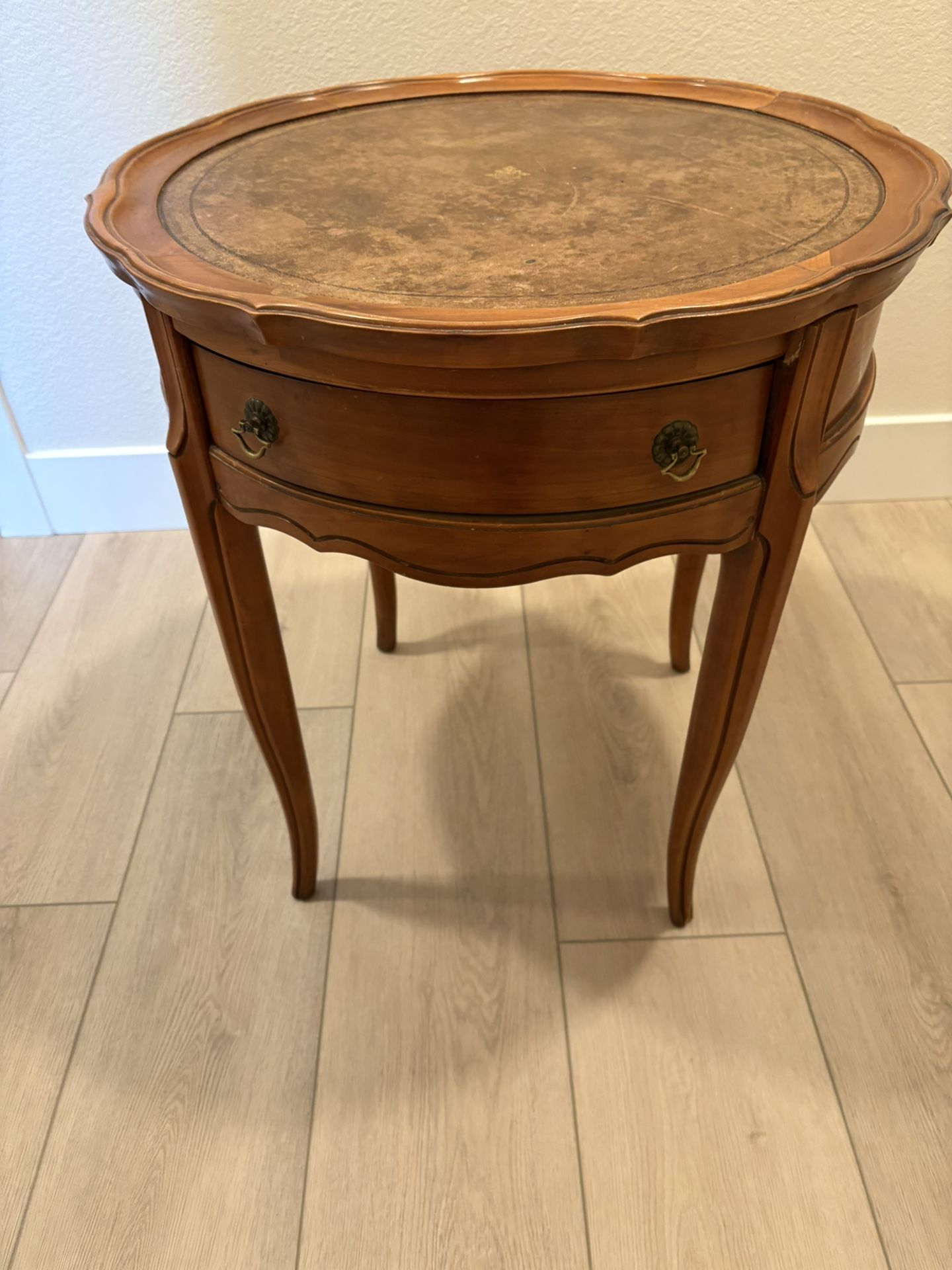 Round Antique End Table