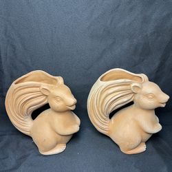 Unglazed Ceramic Squirrel Pots-Squirrel Planters ($30 set of two)