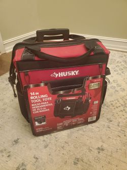 HUSKY 14in Rolling Tool Tote Bag