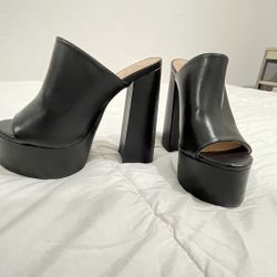 NEW Black Platform Mules Size 8
