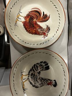 Set of 2 Rooster Bowls