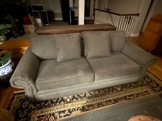 La-Z-Boy Dark Gray Sofa with Nailhead Accent