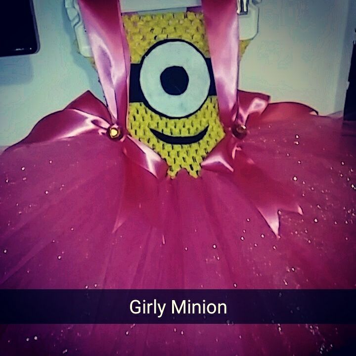Pink minion tutu dress