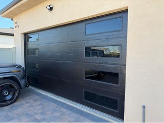 16x8 BLACK INSULATED MODERN GARAGE DOOR