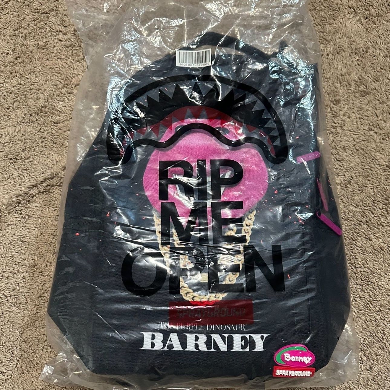 Barney sprayground bookbag 2025