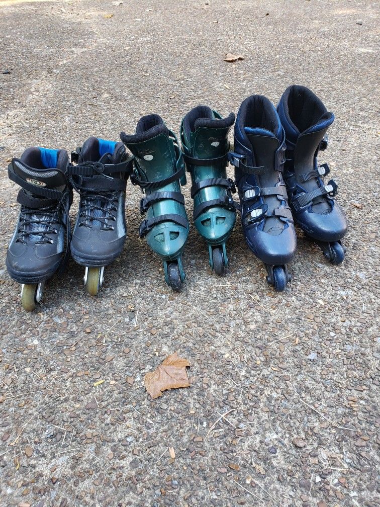 3 Sets of Roller Blades