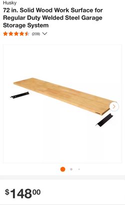 Husky 72” Solid Wood Work Surface. New