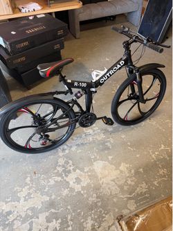 Black 26in 21 speed foldable carbon outroad bike