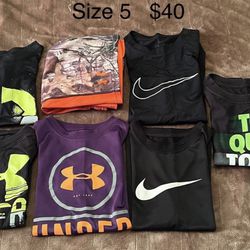 Boys Underarmour, Nike Shirts, Shorts Sz 5