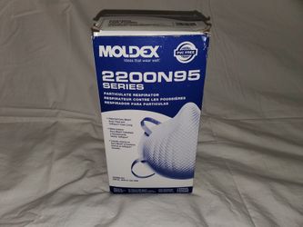 Moldex 2200N95 Series N95 Disposable Particulate Respirator Masks, White, Pack of 20