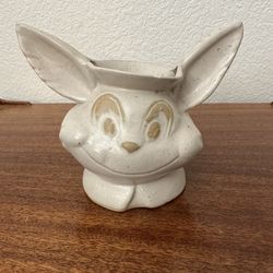 Vintage Retro MCM Ceramic Rabbit Bunny Plant Flower Pot