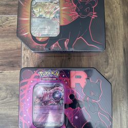 Team Rocket Tin Pokemon Destined Rivals 2 Pack Sealed (Mewtwo and Persian)