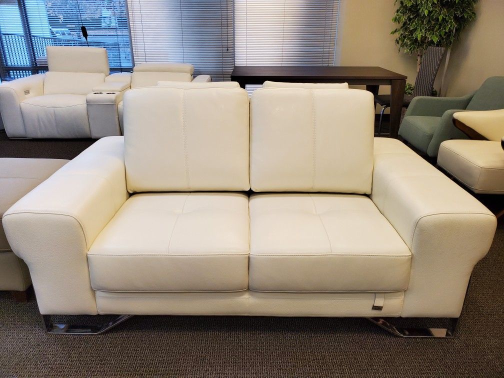 Loveseat Real Leather Italian Top Grain