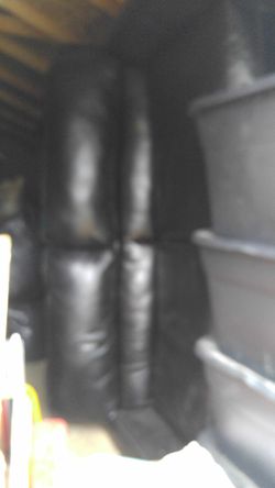 Big black leather sofa