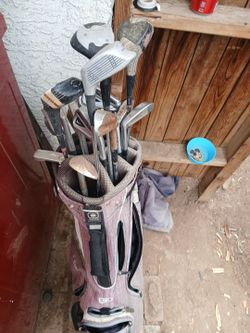 Golf clubs and bag