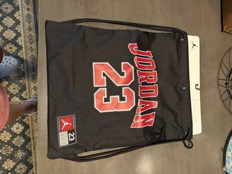 Brand New Nike Air Jordan Gym Sack Bag Drawstring Black Backpack 23 Jersey Black Red Bulls Sack