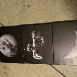 Astronaut Canvas Wall Art - Kid Room 3 Piece 20$