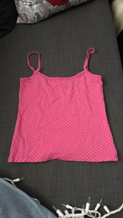 Pink polka dot Brandy tank