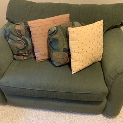 Green Sleeper Sofa With Cushions
