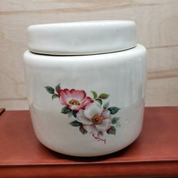 House of Webster Ceramic Briar Rose Flat Lid Canister