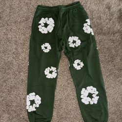 Denim Tears Cotton Wreath Sweatpants (Green) (Large)