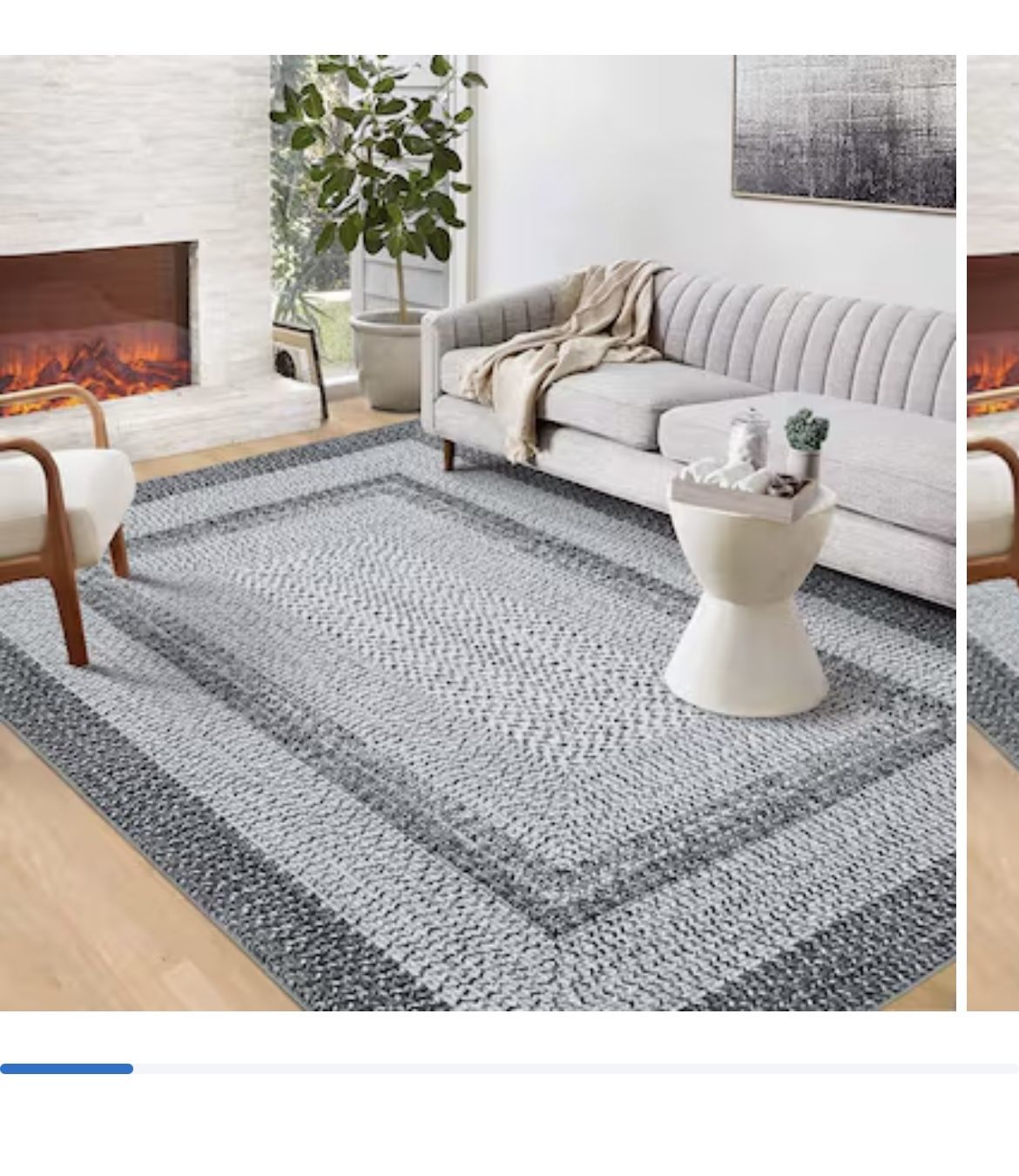 Garvee 9 x 12 (ft) Loomed Polyester Gray Rectangular Indoor Geometric Mid-Century