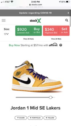 Air Jordan 1 mid SE lakers