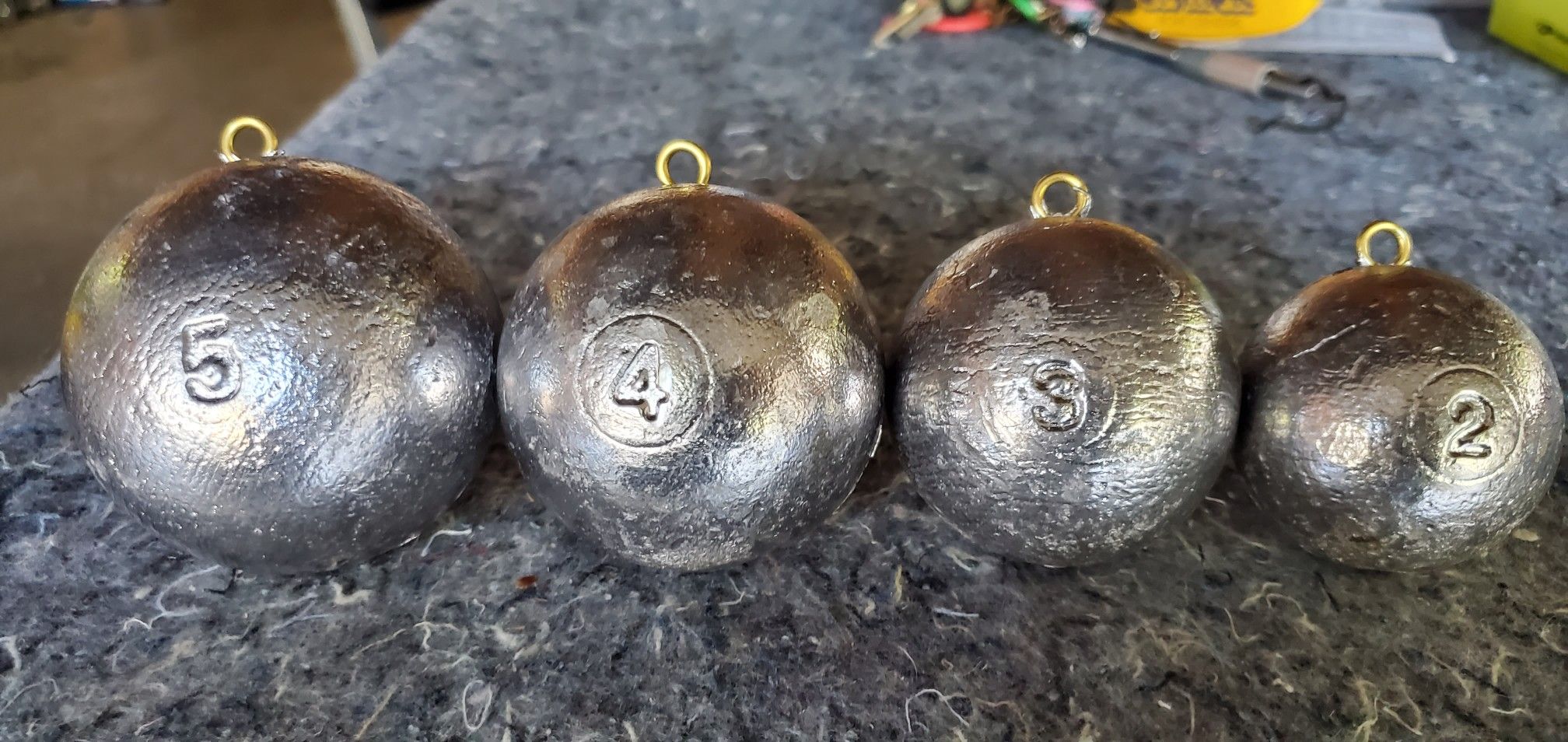 Downrigger balls, Cannonball fishing weights, Flutter/Pipe jigs, Crab