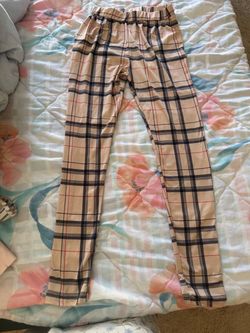 Plaid Print Stretch Leggings