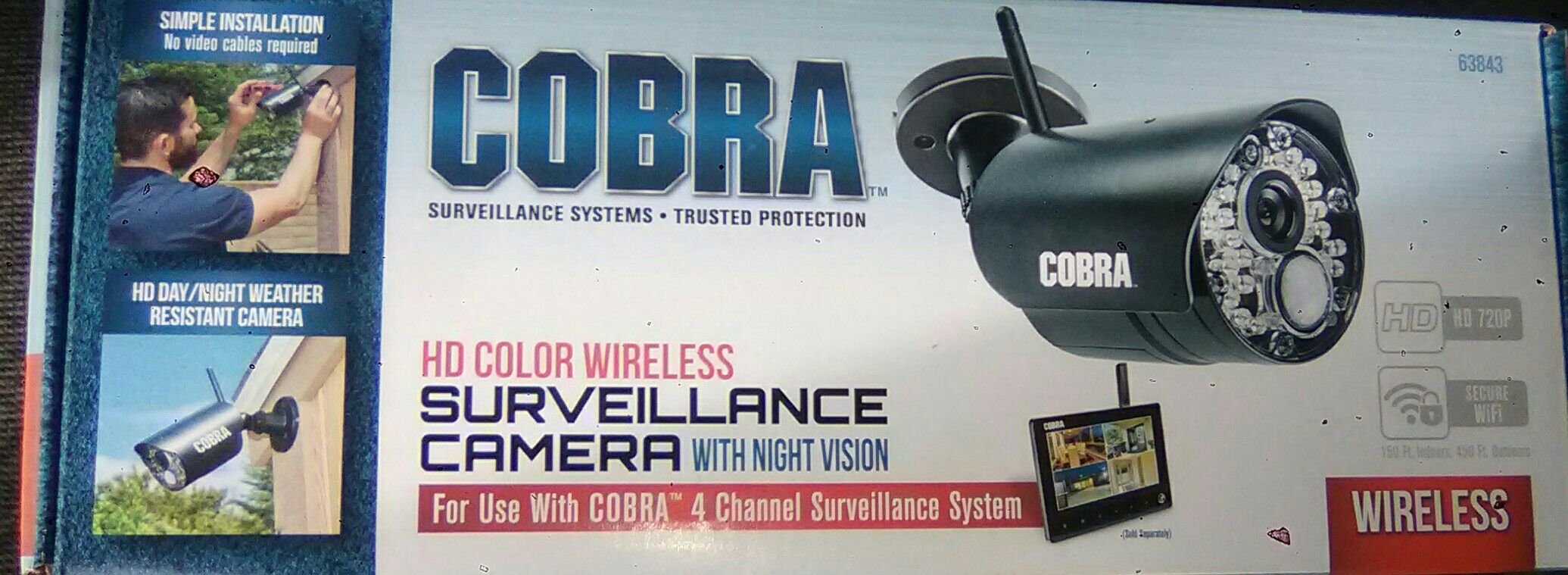 Cobra 4 channel HD Surveillance Camera New Never Used