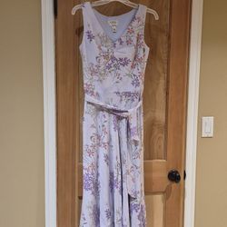 Vintage Silk Floral Summer Midi  Dress