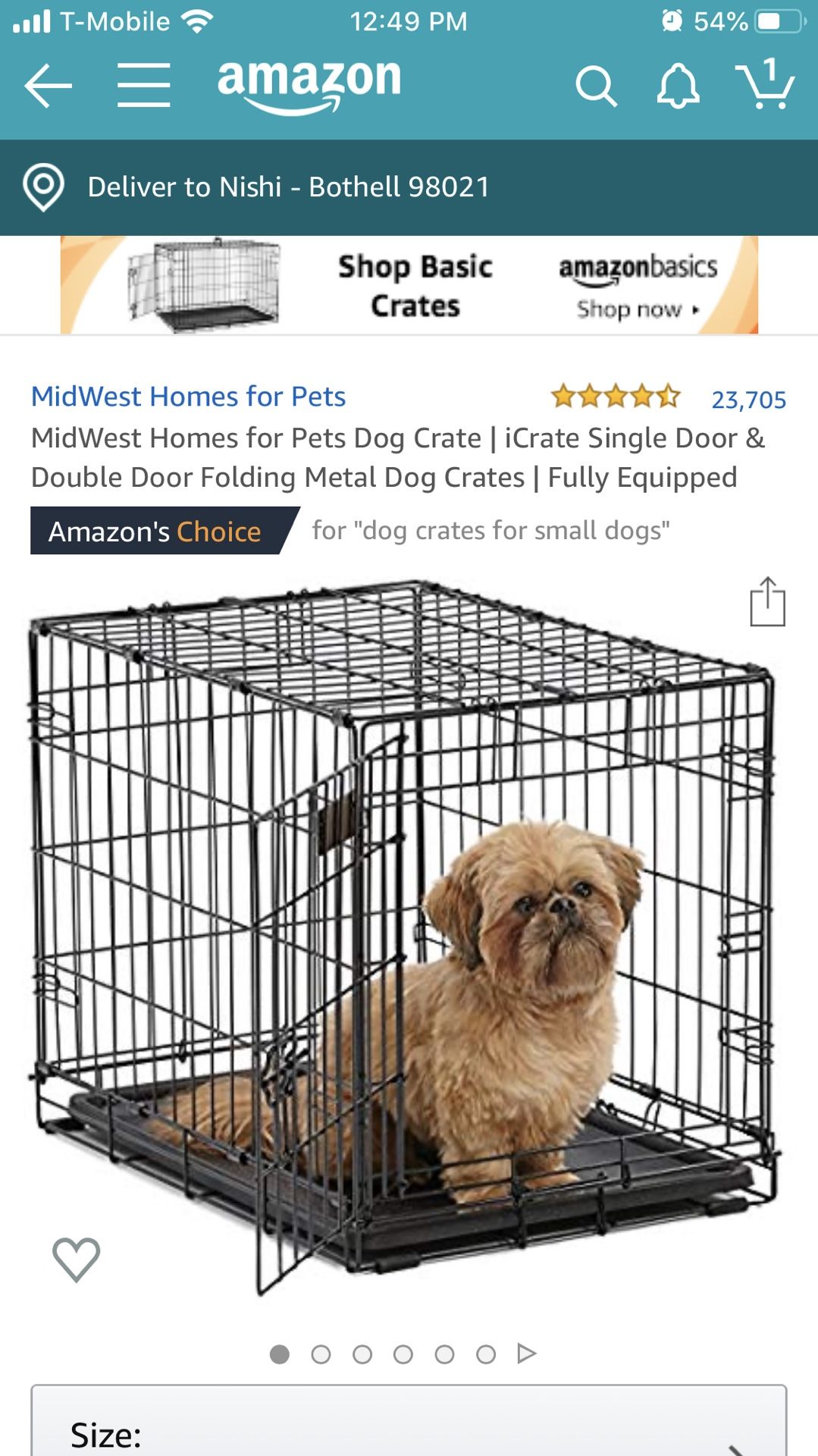 24” dog crate