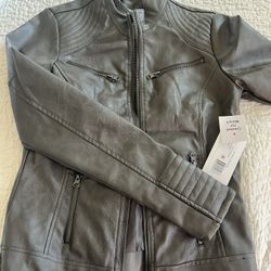 Macys - Faux Leather Jacket Size xS 