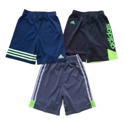 Adidas shorts boys size 7 bundle gray black navy blue green 