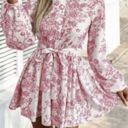 Long Sleeve Printed Dress 