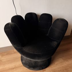 Black Suede Accent Chair 