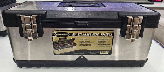 Voyager 20" Stainless Steel Toolbox with Removable Tray – Item 93168