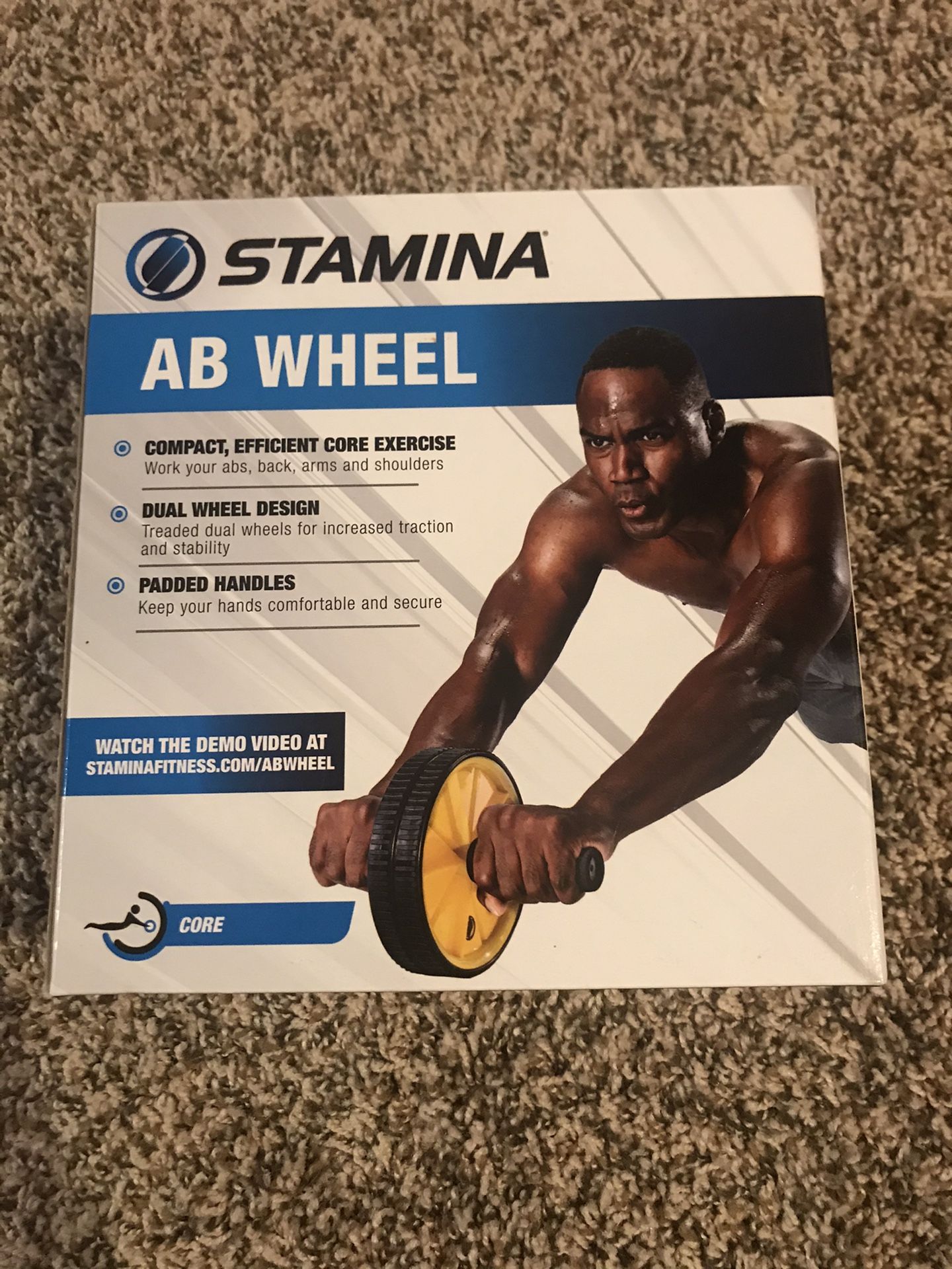 Stamina Ab Wheel Roller Exercise Crunch Workout Fitness Training Core FAST SHIP