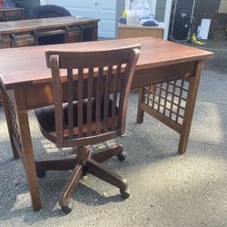 Pier One Solid Wood Desk And Chair 