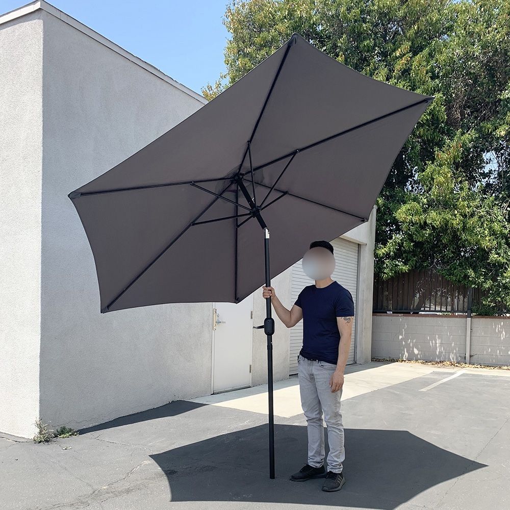 New $40 Outdoor 10ft Patio Umbrella with Tilt and Crank, Garden Market (Base not included)