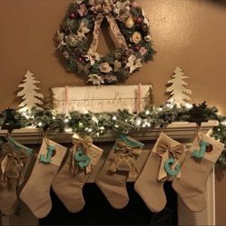 Burlap And Canvas Handmade Stockings