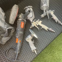 2 Auto body spay guns 1  buffer 1 sander