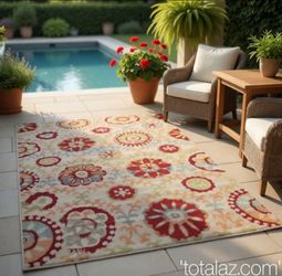Floral Outdoor Area Rug 6'6" x 9'6"