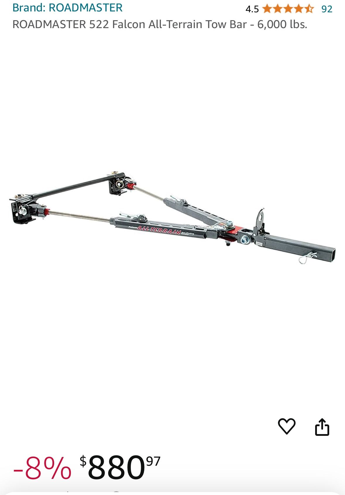 Roadmaster 522 All Terrain Tow Bar