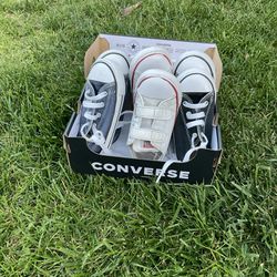 Converse Bundle (Navy Blue, White, And Black Size 9 Toddler)
