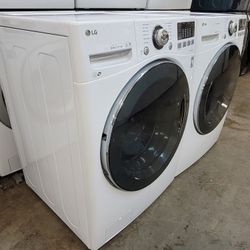 LG Front Loading Washer And Stackable Gas Dryer Set 