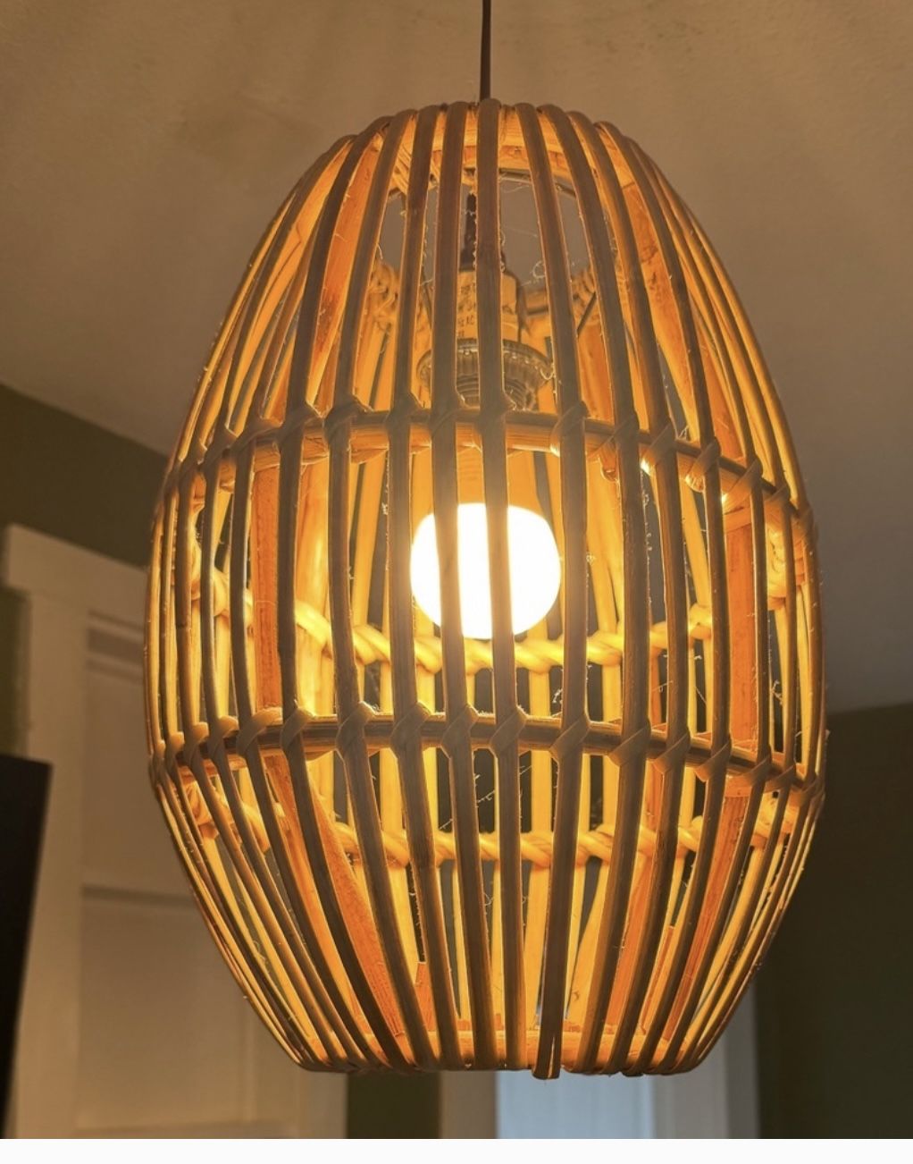 Hanging Woven Basket Light