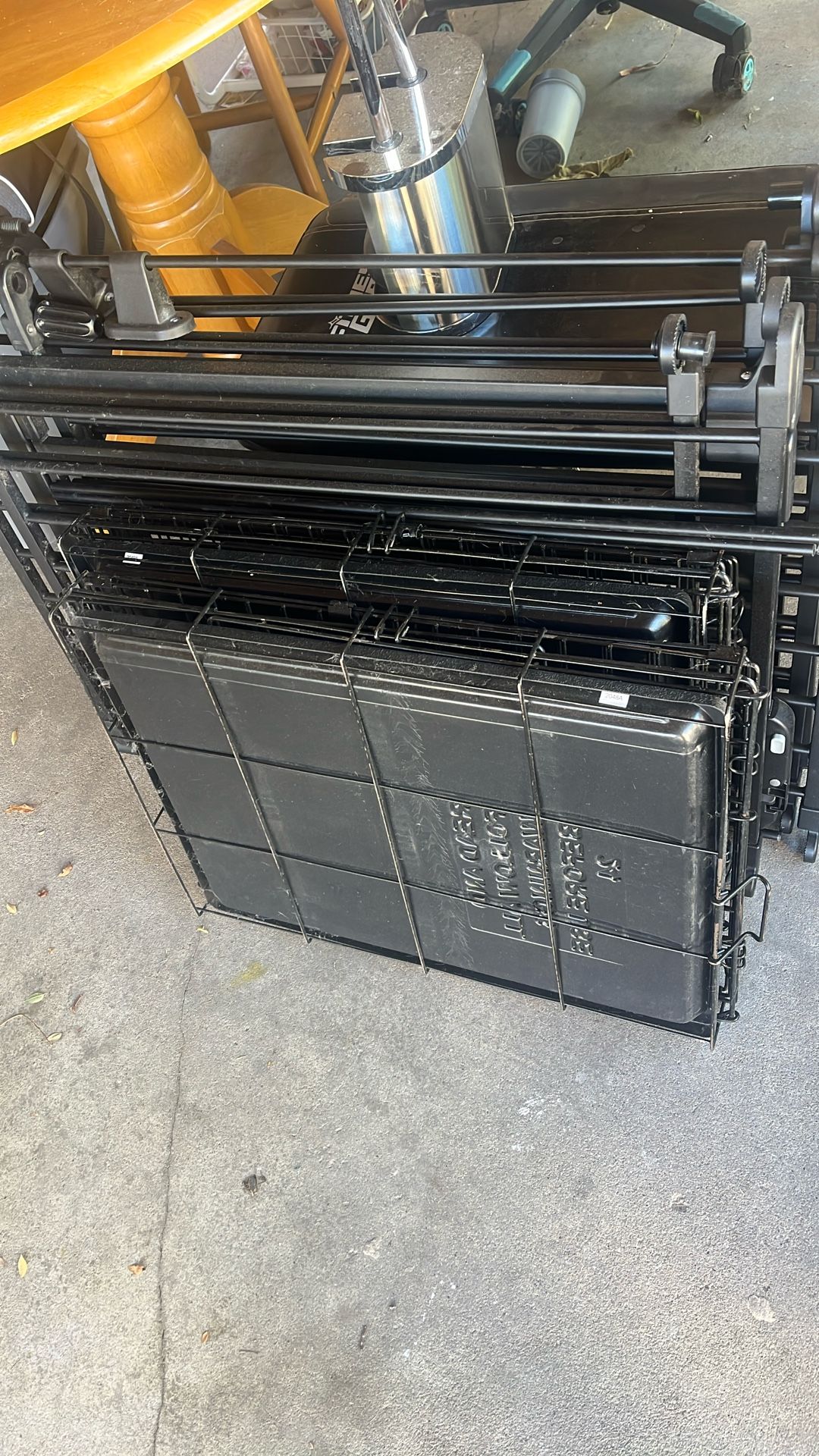 DOG GATE AND ONE SMALL DOG CRATE